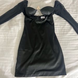 Black satin dress